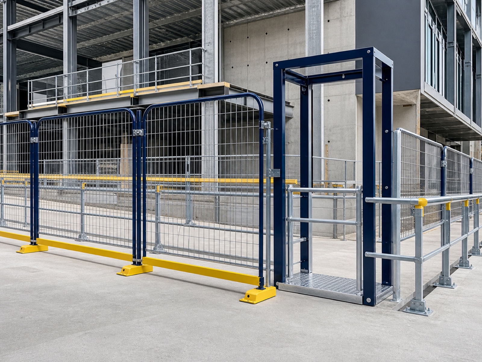Installed steel fencing system for construction and site applications