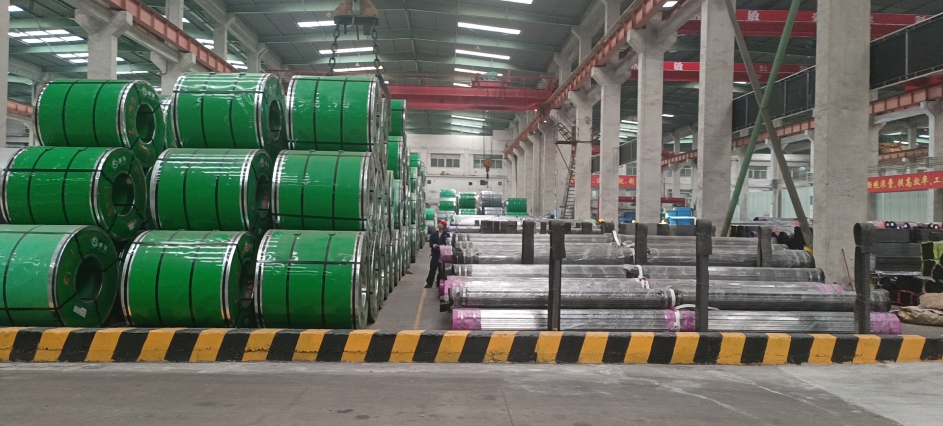 Steel coils organized for production scheduling